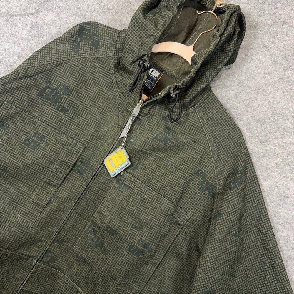 Alphanumeric Hooded Jacket Mens Sz L Green Grid Camo Canvas VTG